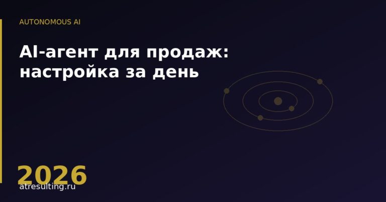 AI-агент для продаж: настройка за день — ATresulting